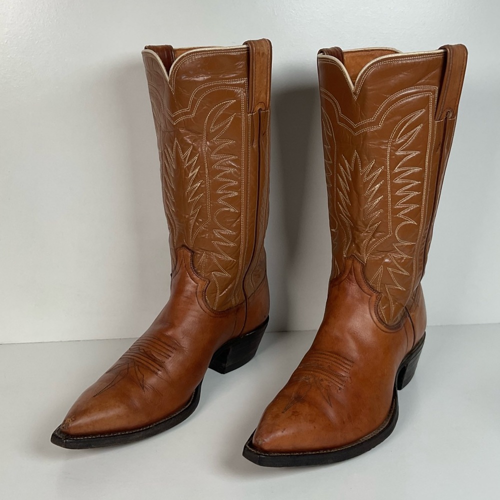 Vintage Justin Fort Worth Cowboy Boots | X Toe | White Label | Men’s 7 D